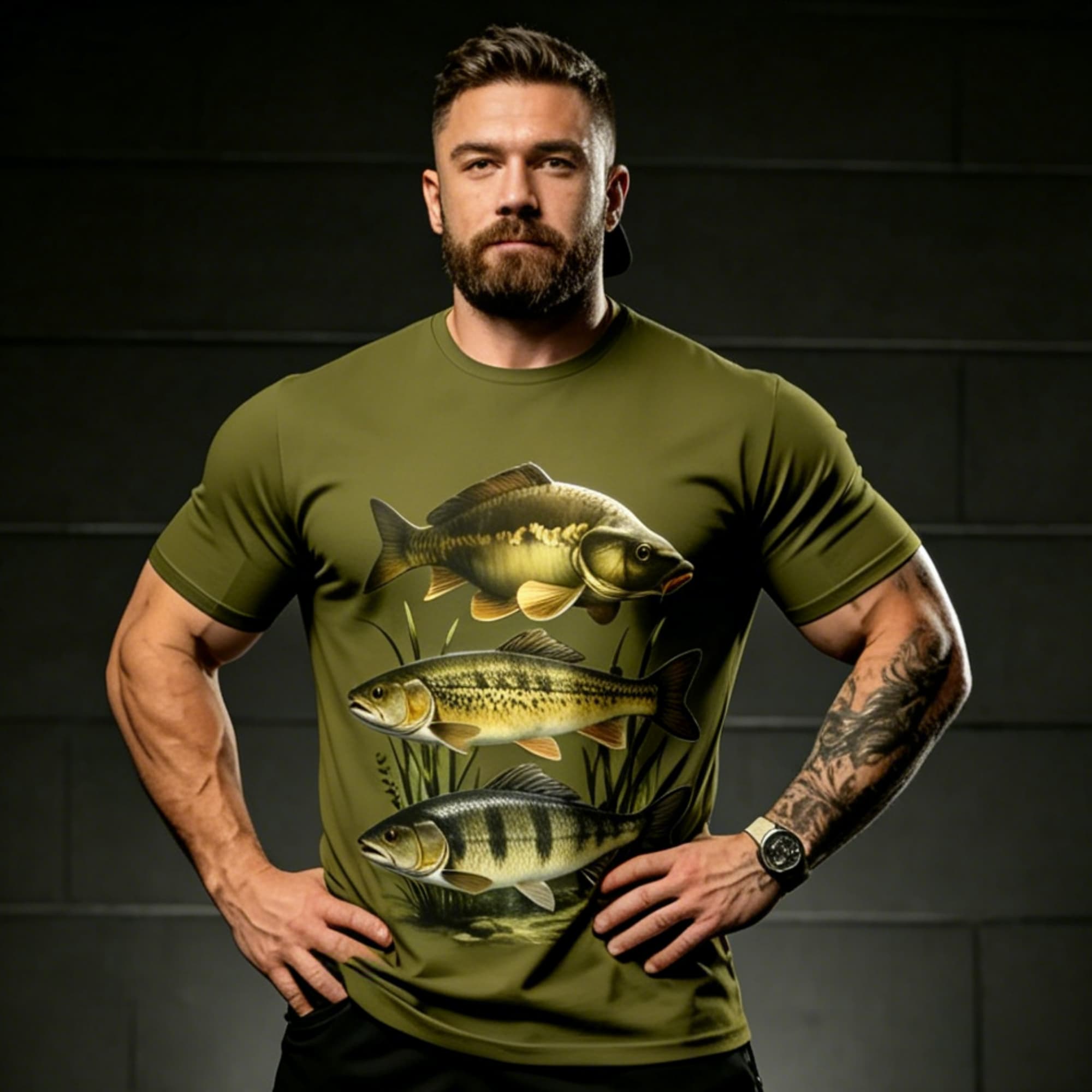 Us Aquatic Sports - Men Army Green Freshwater Fish Aquatic